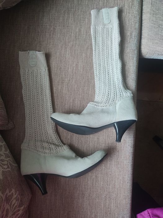 Велурени ботуши тип чорап!