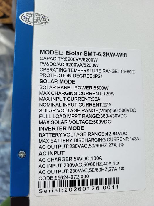 Invertor easun smt 6.2 kw nou