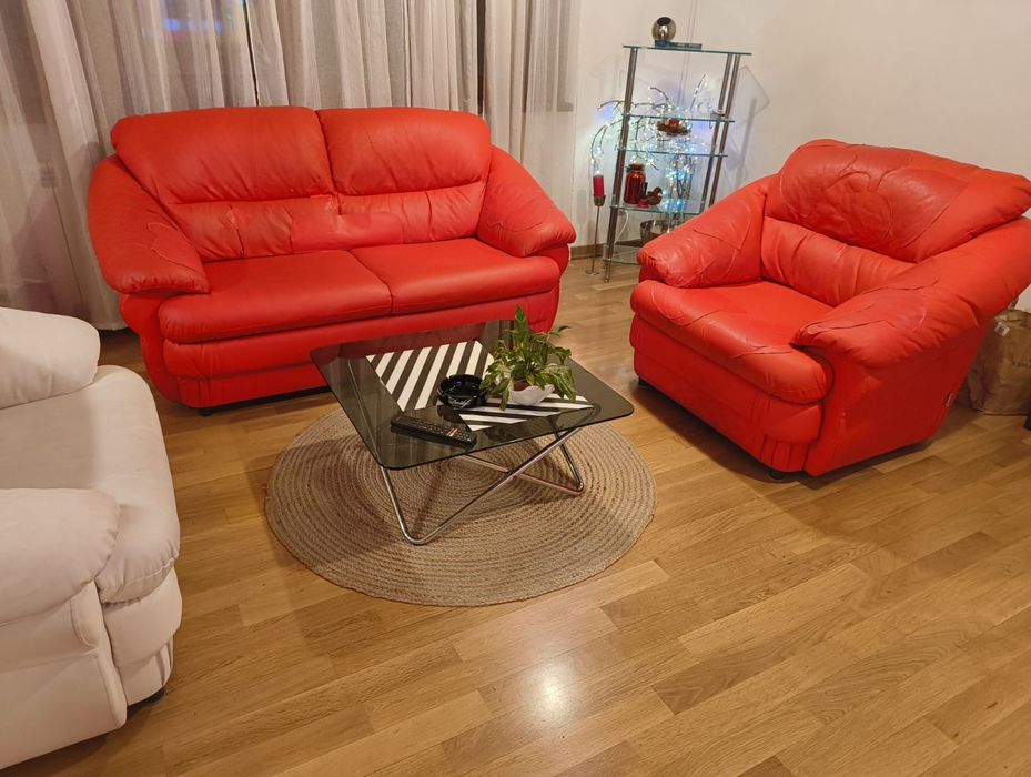 Холна гарнитура  - диван двойка и два фотьойла - еко кожа