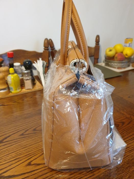 Poșetă nouă piele naturala camel - Dasha