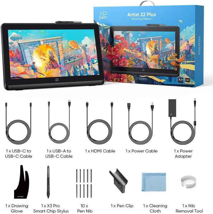 Новинка 2024! Графический планшет с экраном Xp-Pen Artist 22 Plus