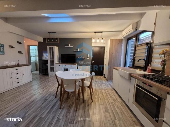 Apartament 2 camere 1 Mai complet utilat si mobilat cu centrala propri
