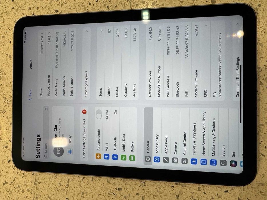 apple ipad 6 mini 2021 64gb grey mdm