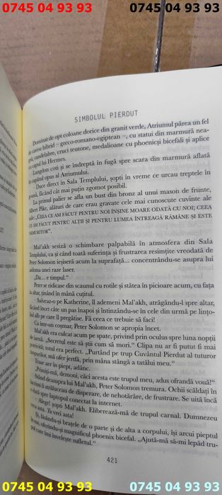 carte carti DAN BROWN simbolul pierdut cartonata