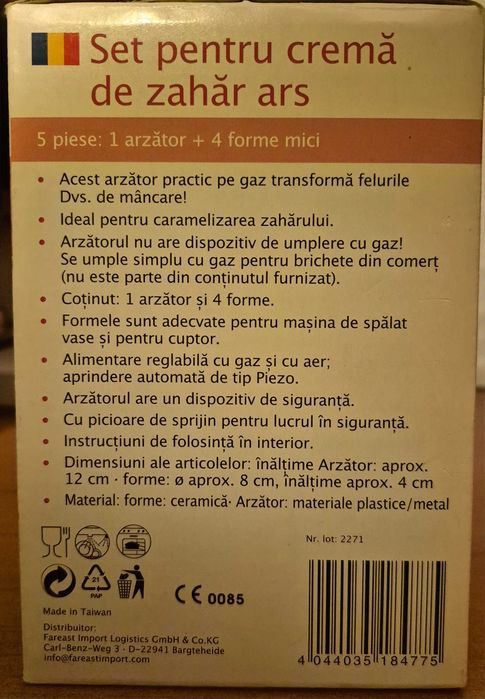Farfurie de gustare porțelan, snacks +Set pentru crema de zahar ars