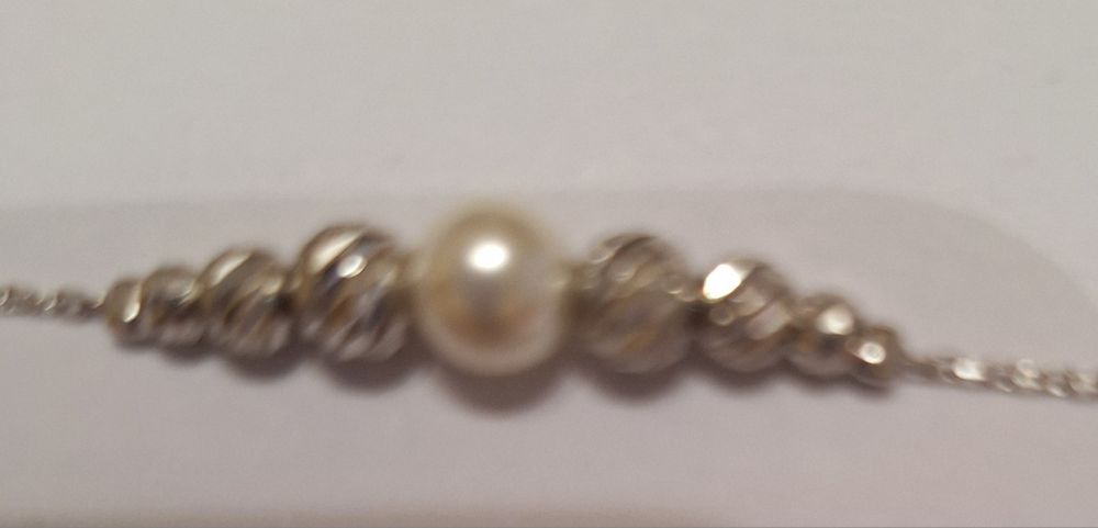 Brățară damă din argint 925,rodiat ,cu perlă albă.