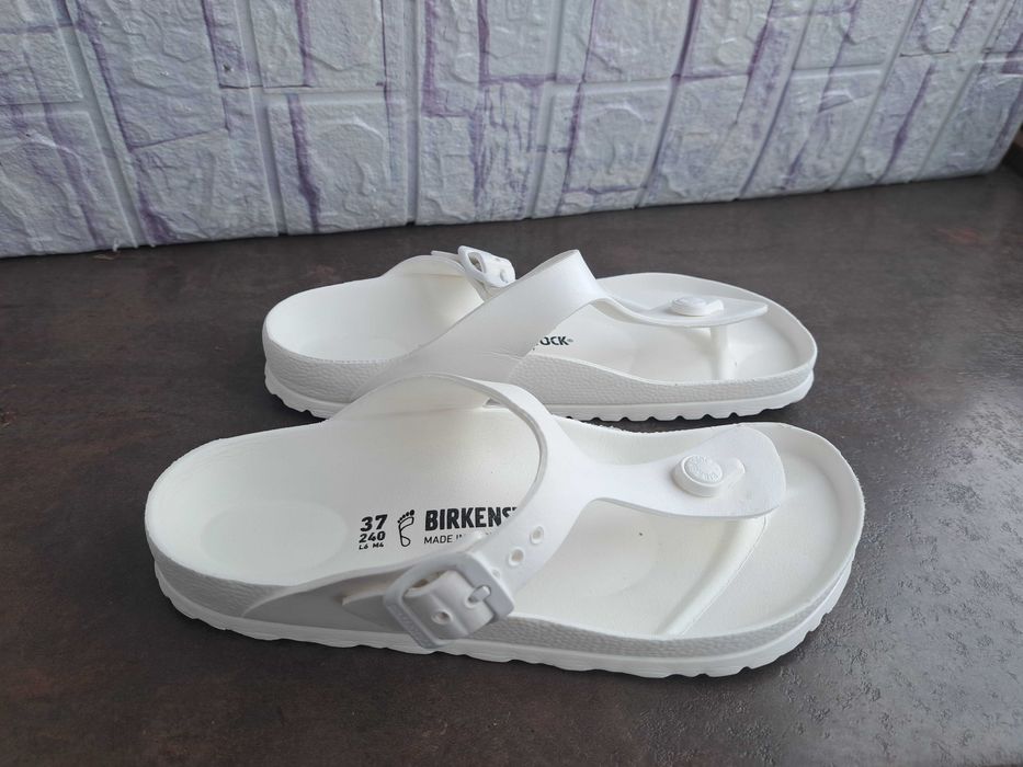 дамски чехли,Birkenstock,летни отворени обувки,бели джапанки,37