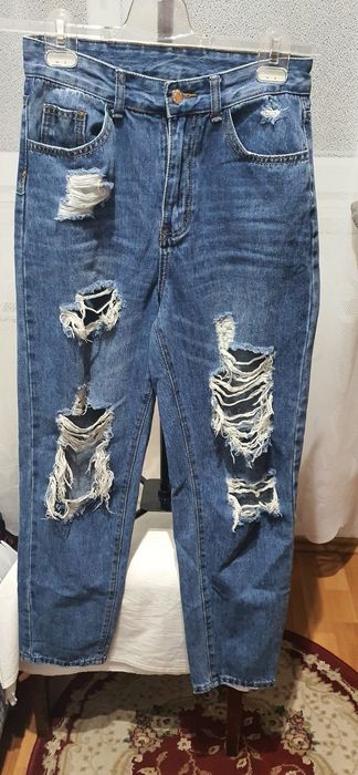 Blugi damă SHEIN talie înaltă S (36) ripped
