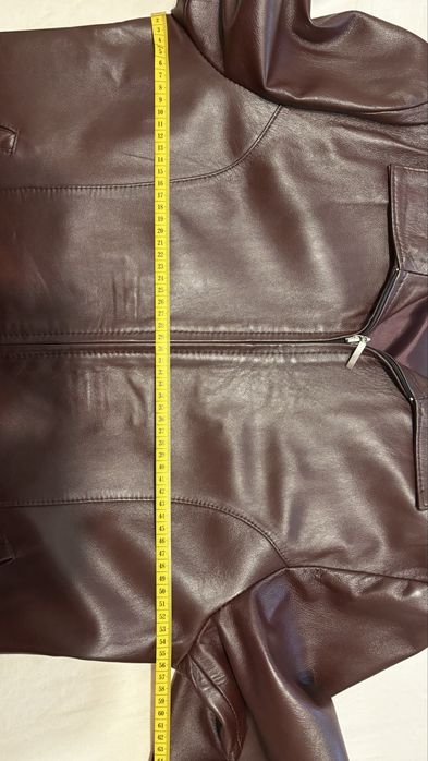 Geaca de piele vintage visinie