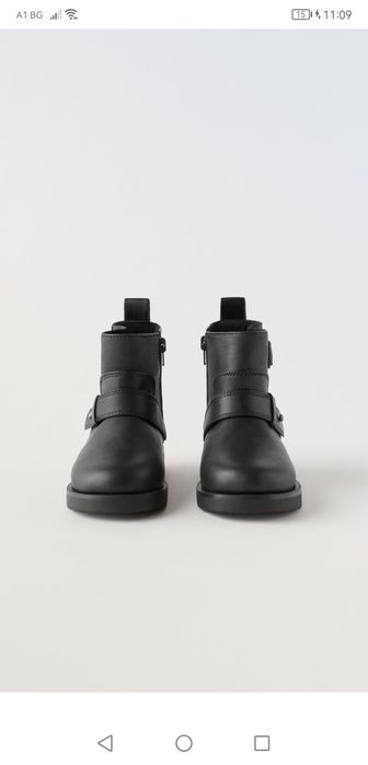 Детски черни боти Зара Zara естествена кожа