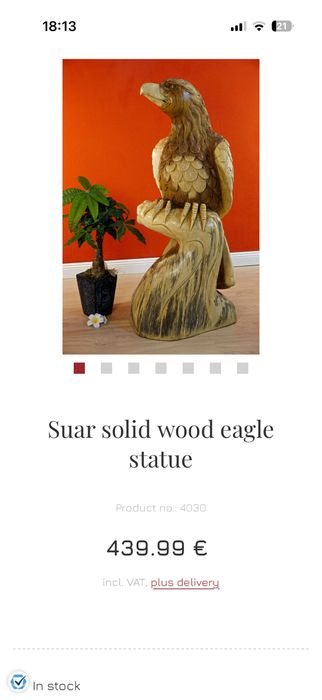 Sculptura mare din lemn masiv