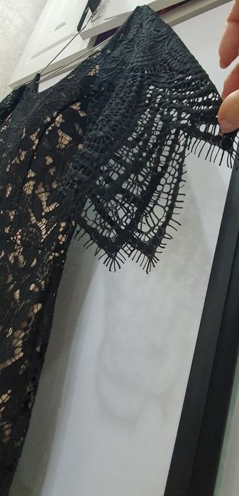 Ажурное,Вечернее,черное платье  46-48 размер