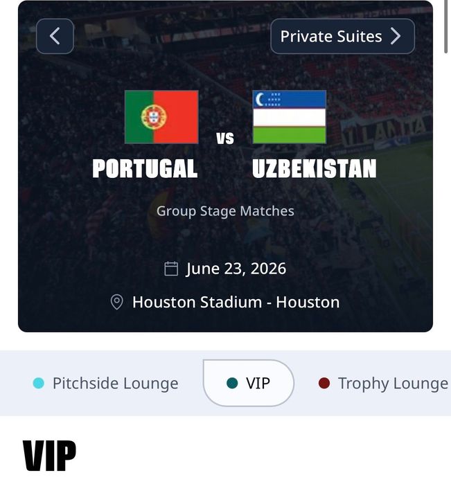FIFA Portugal VS Uzbekistan VIP
