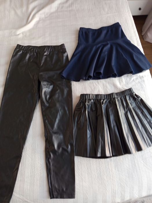 Lot haine fetita 10-11 ani 140-146 pantaloni piele fuste Cool Club