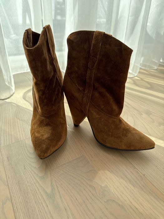 Botine din piele naturala maro