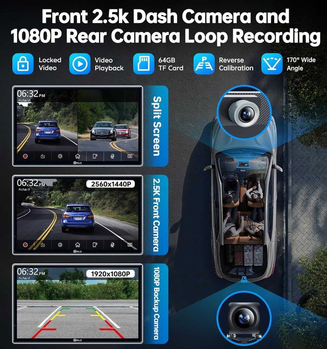 Мултимедия PLZ 7" Apple и Android Carplay, две камери