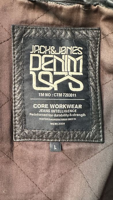 Кожено яке jack & jones 100% естеввна кожа
