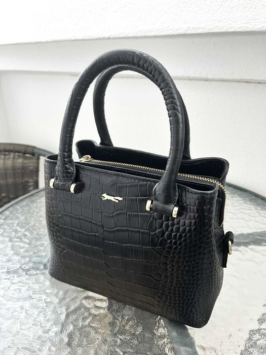 Geanta Top Handle Piele Naturala Model Croc Paul Costelloe