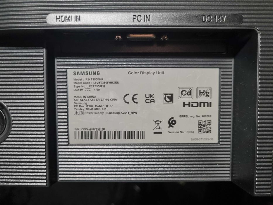 Monitor Samsung 24" LED, Full HD, HDMI, 75 Hz