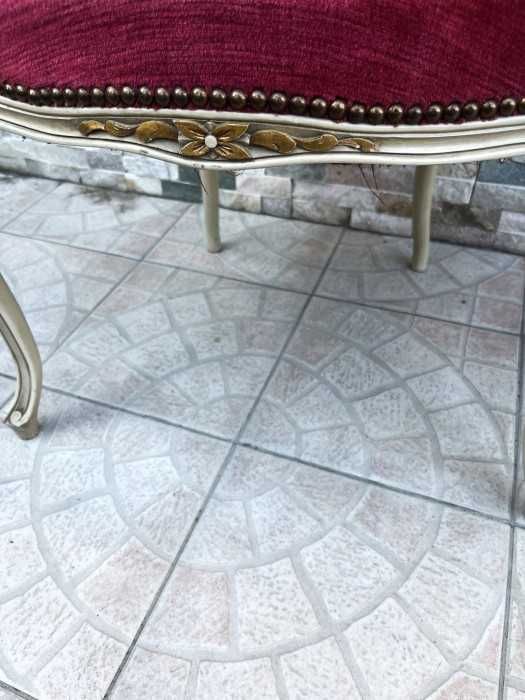 Rafinat fotoliu Ludovic XVI-spatar din ratan-tapiterie catifea-Franta