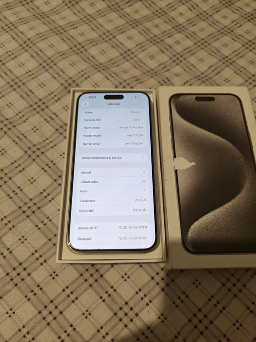 iPhone 15 Pro Max Alb 256GB