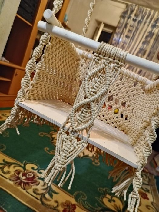 Детские качели, ручная работа, макраме.