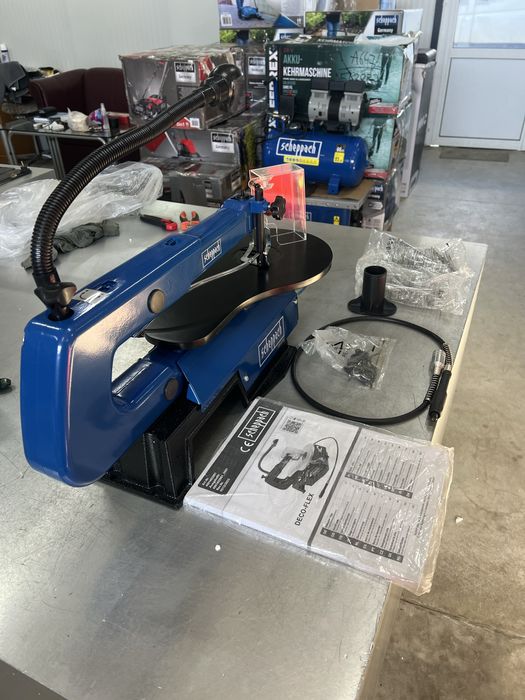 Контурен трион с регулиране обороти и  шлифовалка  Scheppach Deco-Flex