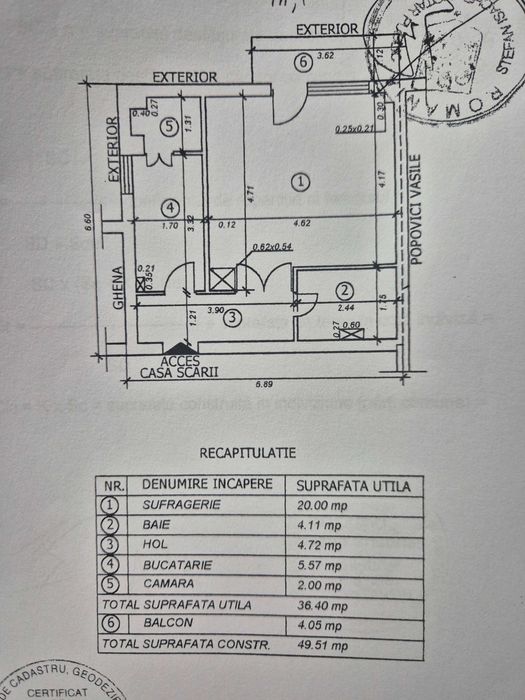 Proprietar – Vând garsonieră confort 1 decomandată, 40,5 mp, Orizont – Bacău