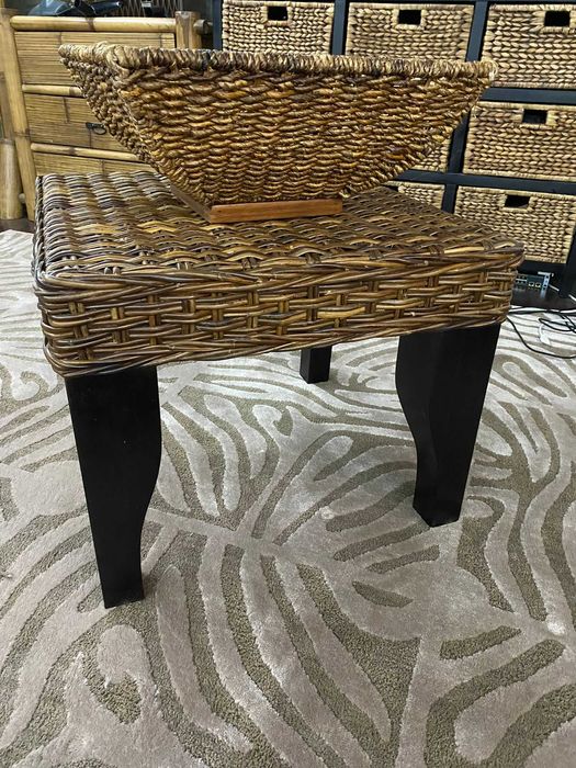 cos fructe decorativ lemn masiv ratan impletit bambus