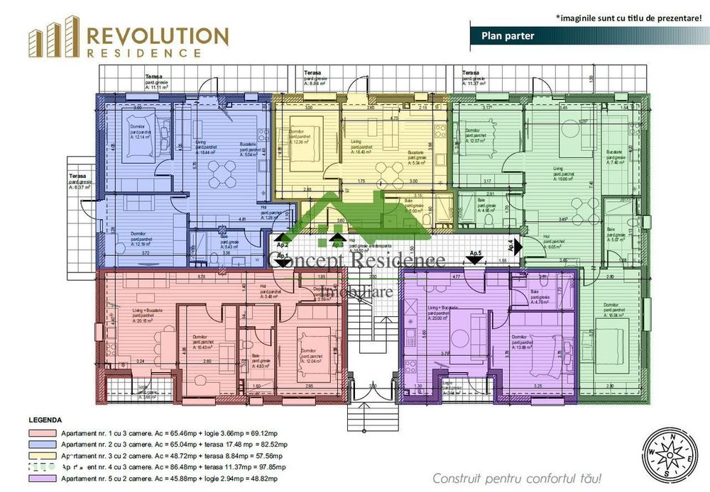 Comision 0%! Apartament 2 camere bloc nou, etaj 1,Oltului