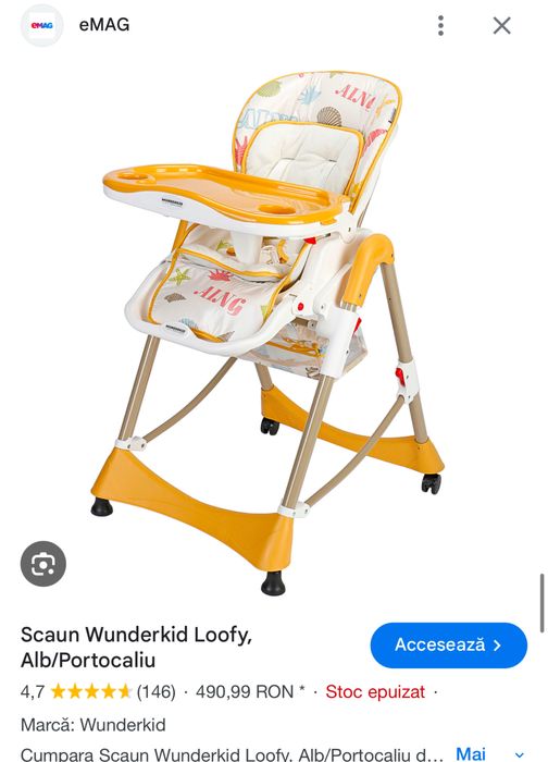 Scaun de masă copii Wunderkid