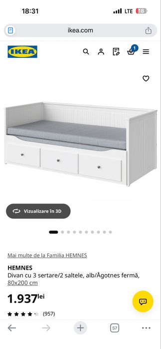 Vand Pat Divan IKEA nou, nefolosit