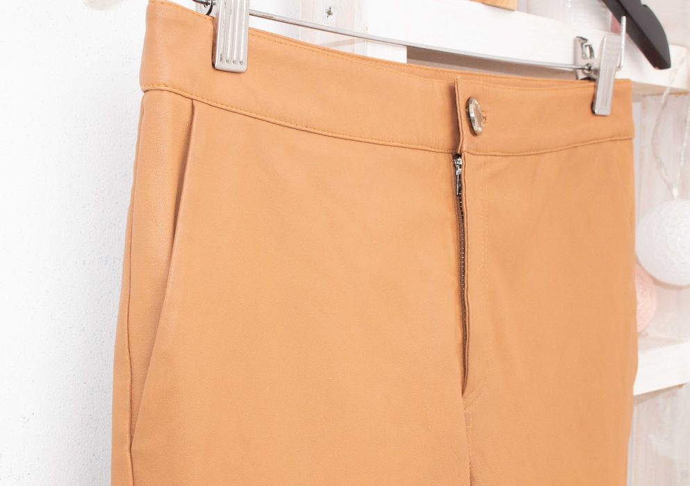 2nd Day Дамски кожен панталон светло кафяв тан естествена кожа 32 XXS