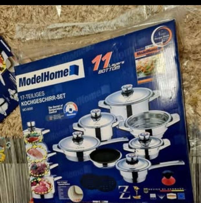 VÂND SET oale și tigăi inox 17 piese ModelHome Timișoara