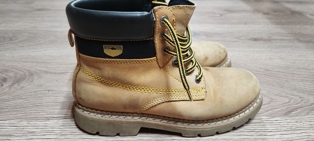 Ghete piele RESISTANT, piele naturală, culoare caramel, mărimea 35