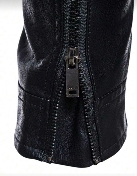 Черно кожено мъжко яке