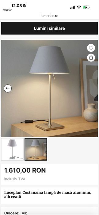 Masa Pedrali Ikon + Lampa  Luceplan Constanzina
