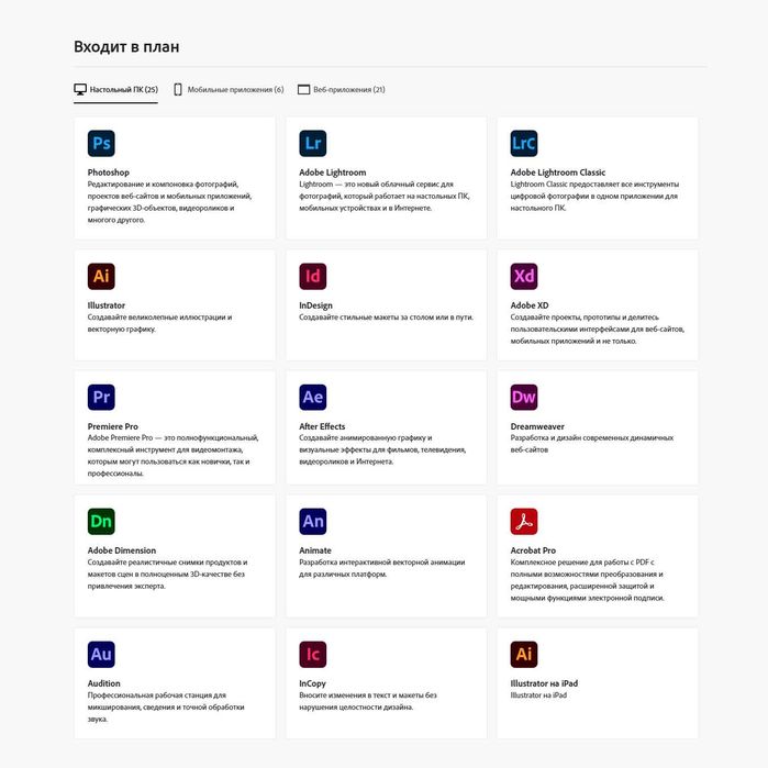 Adobe Creative Cloud Pro 1-12 мес | Photoshop, Lightroom, Premiere