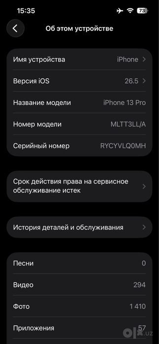 iPhone 13 pro kafolati bilan