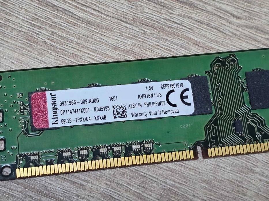 Memorie RAM Desktop Kingston ValueRAM 8GB DDR3 1600MHz CL11 KVR16N11/8