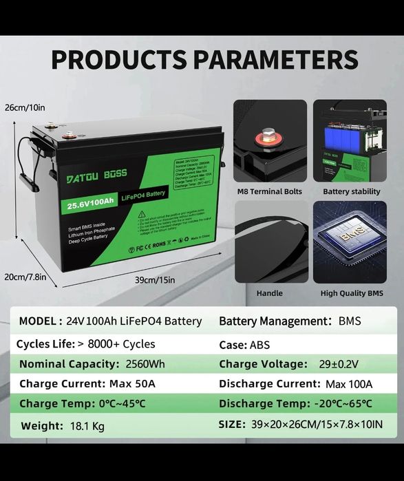 Baterie Lifepo4 24V 100Ah