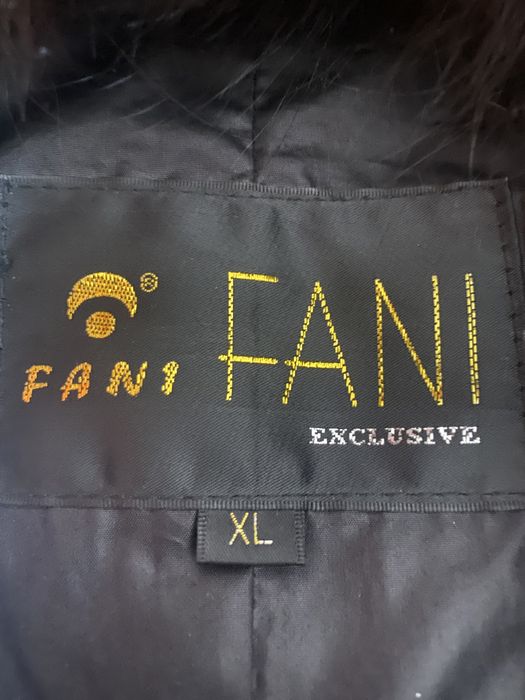 Кожаный зимний пуховик