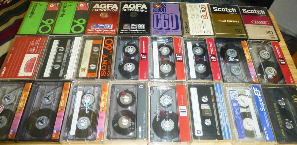 Casete audio TDK, Sony, Agfa