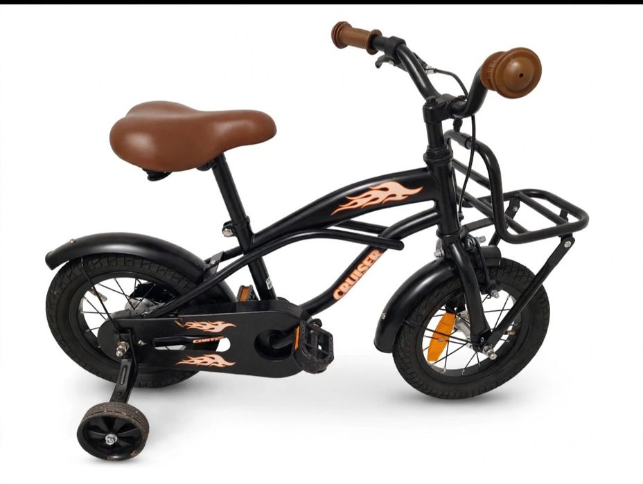 Bicicleta copii 12 inch Cruiser Chopper cu roti ajutatoare