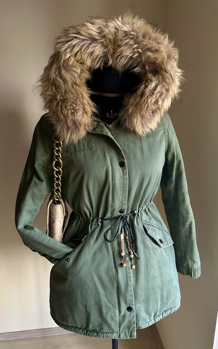 Geacă / Parka kaki Colloseum (Premium Outerwear) cu blăniță mărimea S, iarnă, călduroasă
