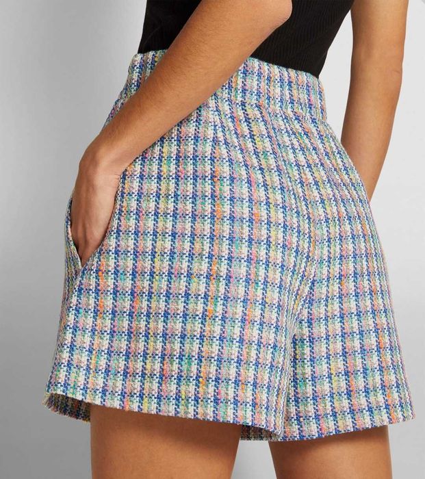 Къси панталони Maje с висока талия в многоцветен туид, размер EUR 34