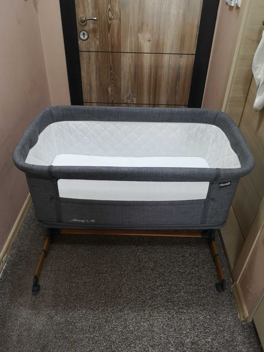 Детска кошара за спане и игра Chipolino Мама и Аз 2 в 1 (графит)