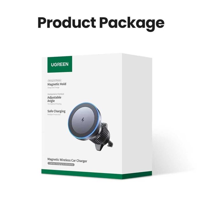 UGREEN W525 Магнитный Авто Держатель MagSafe 15W For iPhone 15 16
