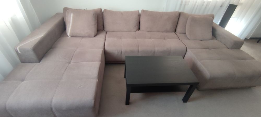 Кафява П-образна холна гарнитура ФИГАРО 360/207/168/88 СМ.