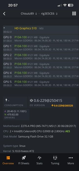 Mining rig 6gpu 8Gb